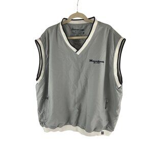 American Crown Golf Vest 2XL Gray Massachusetts Windbreaker Sleeveless
